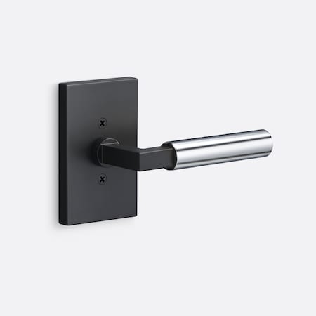 Sure-Loc Hardware Sure-Loc Hardware Levanto Dummy Rosette, Flat Black, Smooth Grip in Polished Chrome LV100 FBL GRIP-SM 26